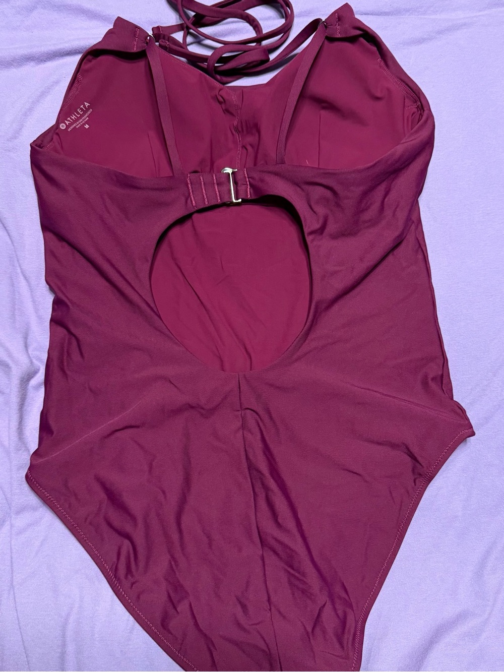 Athleta Deep Wine Halter One-Piece - Picture 2 of 4